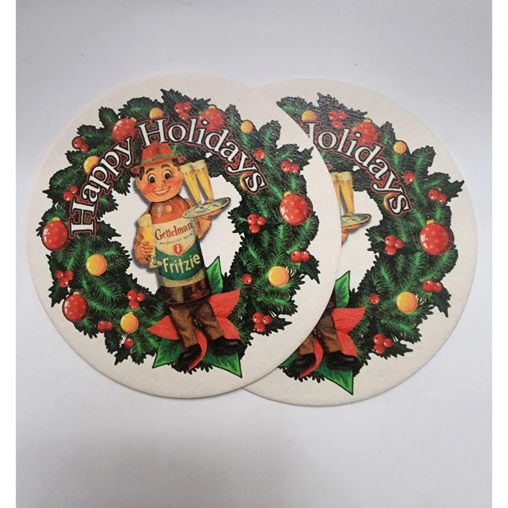 Christmas Happy Holidays‎ Getteman Fritzie Beer Coasters